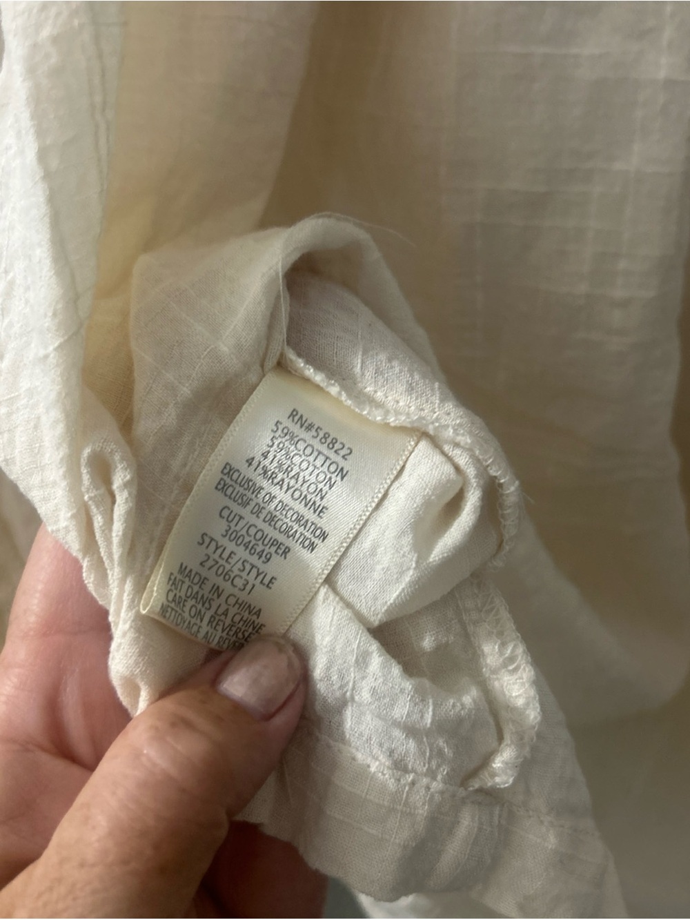 Max Studio Ladies Creme Cotton Blend Lantern Sleeve Size Small Boho Cottagecore - Picture 7 of 7